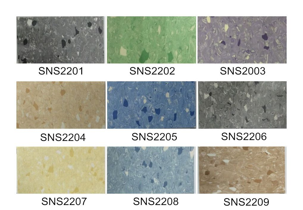 Homogeneous vinyl flooring